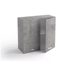 Pensile Cucina 80x33xH72 Cm In Legno Grigio Cemento Con Due Ante Grigio