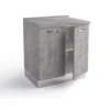 Base Cucina 80x60xH84 Cm In Legno Grigio Cemento Con Due Ante Grigio