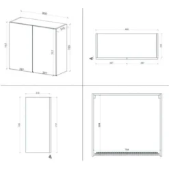 Pensile Scolapiatti Cucina 80x33xH72 Cm In Legno Bianco Opaco Con Due Ante Bianco -Wenko Negozio 42965734 3
