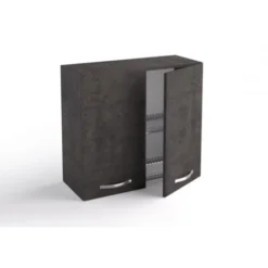 Pensile Scolapiatti Cucina 80x33xH72 Cm In Legno Colore Lava Con Due Ante Lava