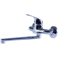 RUBINETTO MISCELATORE BRIXO TIRRENO 40 LAVELLO A MURO IN OTTONE CROMATO