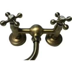 Rubinetto Gruppo Lavello A Parete Bronzato, Vecchio Ottone Maniglie A Stella Rosoni Decorati -Wenko Negozio 43565418 4