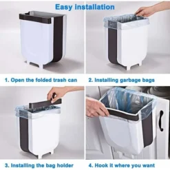 Kueatily Cestino Della Spazzatura Da Parete Pieghevole Da Cucina Per L'ufficio In Casa Dell'auto 9L (bianco) 5 Kueatily Cestino Della Spazzatura Da Parete Pieghevole Da Cucina Per L'ufficio In Casa Dell'auto 9L (bianco) -Wenko Negozio 47437721 3