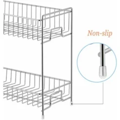 Kueatily Scaffale Per Spezie A 2 Ripiani Per Armadietto Da Cucinatore Da Cucina, Argento -Wenko Negozio 47437876 3