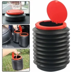 Kueatily Pattumiera Per Auto, Pattumiera Pieghevole Per Auto Da 4 Litri, Pattumiera Pieghevole Portatile, Con Coperchio, Contenitore Per Spazzatura Pieghevole Appeso, Per Ufficio, Casa E Auto(Nero)