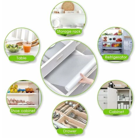 Kueatily 3 Rotoli EVA Protector Tappetino Antiscivolo Ripiani Da Cucina Tappetino Per Mobili Riutilizzabile Cutable Tappetino Per Frigorifero Impermeabile Fodera Per Cassetti 30X150cm 3 Kueatily 3 Rotoli EVA Protector Tappetino Antiscivolo Ripiani Da Cucina Tappetino Per Mobili Riutilizzabile Cutable Tappetino Per Frigorifero Impermeabile Fodera Per Cassetti 30X150cm - immagine 3