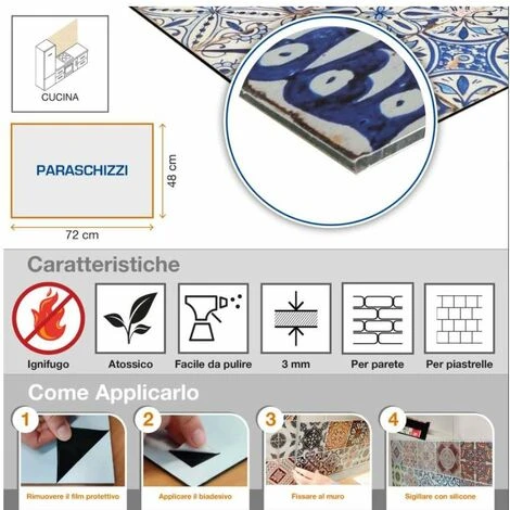 Paraschizzi In Alluminio Bianco, 48x72 Cm 3 Paraschizzi In Alluminio Bianco, 48x72 Cm - immagine 3