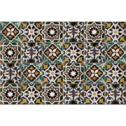 Paraschizzi In Alluminio Azulejos Verdi, 48x72 Cm