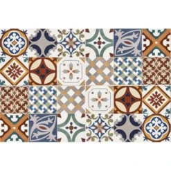 Paraschizzi In Alluminio Azulejos Rosse, 48x72 Cm