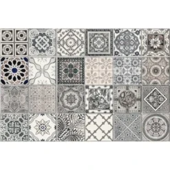 Paraschizzi In Alluminio Azulejos Grigie, 48x72 Cm