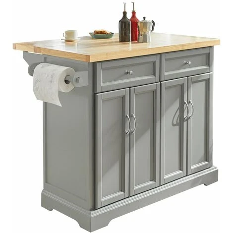 SoBuy Carrello Cucina Credenza Cucina Mobile Cucina Bianco Con Route Piano Allungabile Grigio FKW71-HG 1 SoBuy Carrello Cucina Credenza Cucina Mobile Cucina Bianco Con Route Piano Allungabile Grigio FKW71-HG