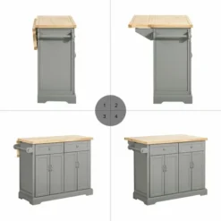 SoBuy Carrello Cucina Credenza Cucina Mobile Cucina Bianco Con Route Piano Allungabile Grigio FKW71-HG 7 SoBuy Carrello Cucina Credenza Cucina Mobile Cucina Bianco Con Route Piano Allungabile Grigio FKW71-HG -Wenko Negozio 48408372 3