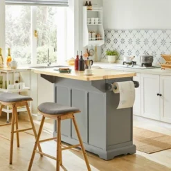 SoBuy Carrello Cucina Credenza Cucina Mobile Cucina Bianco Con Route Piano Allungabile Grigio FKW71-HG 9 SoBuy Carrello Cucina Credenza Cucina Mobile Cucina Bianco Con Route Piano Allungabile Grigio FKW71-HG -Wenko Negozio 48408372 5