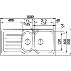 Franke Lavello Inox OLX 651 3 1/2 WWK Gocciolatoio A Sinistra 1 Vasca + Vaschetta + Scolapiatti 100 Cm 101.0180.244 -Wenko Negozio 49472281 3