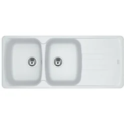 Franke Antea AZG 621 Lavello Fragranite Da Incasso Gocciolatoio Reversibile 2 Vasche Bianco 116x50cm 114.0490.271
