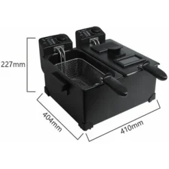 FRIGGITRICE DOPPIA VASCA CAPACITÀ TOTALE 6L 2 CESTELLI DA 3L CONTROLLO TERMOSTATICO COPERCHI CON FINESTRE -Wenko Negozio 50666754 4