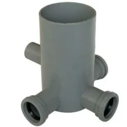 Pozzetto Wc Scarico 3 Ingressi + 1 Uscita Pp Grigio Mm 40 H.mm 170