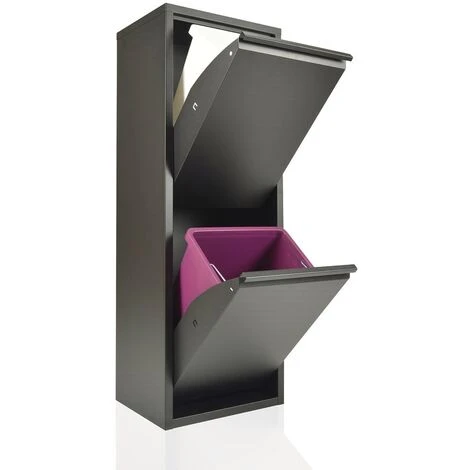 Pattumiera Per Raccolta Differenziata EcoPatty, Mobile Metallo Salvaspazio, Interno/Esterno, Nero 1 Pattumiera Per Raccolta Differenziata EcoPatty, Mobile Metallo Salvaspazio, Interno/Esterno, Nero