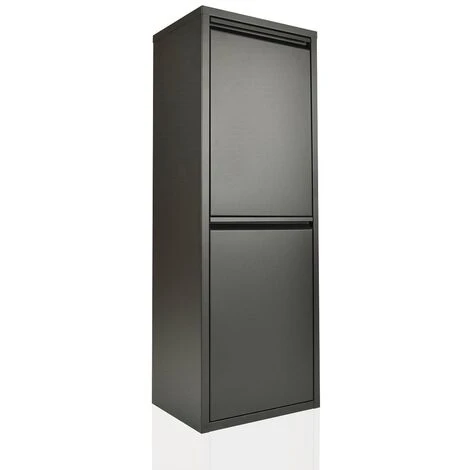 Pattumiera Per Raccolta Differenziata EcoPatty, Mobile Metallo Salvaspazio, Interno/Esterno, Nero 2 Pattumiera Per Raccolta Differenziata EcoPatty, Mobile Metallo Salvaspazio, Interno/Esterno, Nero - immagine 2