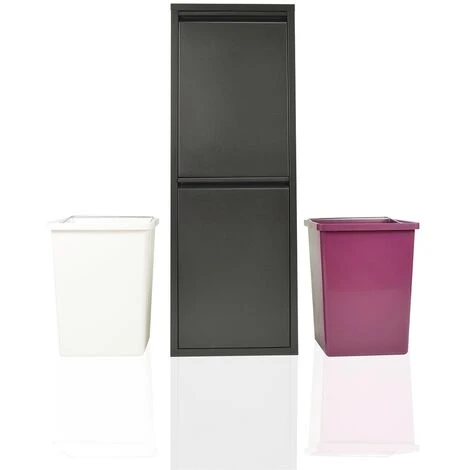 Pattumiera Per Raccolta Differenziata EcoPatty, Mobile Metallo Salvaspazio, Interno/Esterno, Nero 4 Pattumiera Per Raccolta Differenziata EcoPatty, Mobile Metallo Salvaspazio, Interno/Esterno, Nero - immagine 4