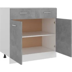 Armadio Con Cassetto Grigio Cemento 80x46x81,5 Cm In Truciolato -Wenko Negozio 51100971 5