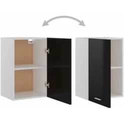 Armadio Sospeso Nero Lucido 39,5x31x60 Cm In Truciolato -Wenko Negozio 51100996 5