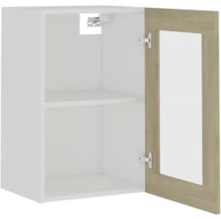 Armadio Sospeso Con Vetro Rovere Sonoma 40x31x60 Cm Truciolato -Wenko Negozio 51101081 5