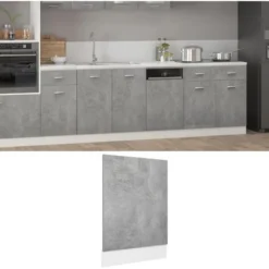 Pannello Lavastoviglie Grigio Cemento 45x3x67 Cm Truciolato