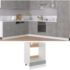 Armadio Per Forno Grigio Cemento 60x46x81,5 Cm In Truciolato