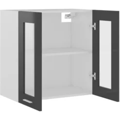 Armadio Sospeso Con Vetro Grigio Lucido 60x31x60 Cm Truciolato -Wenko Negozio 51118682 5