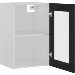 Armadio Sospeso Con Vetro Nero Lucido 40x31x60 Cm Truciolato -Wenko Negozio 51118684 5