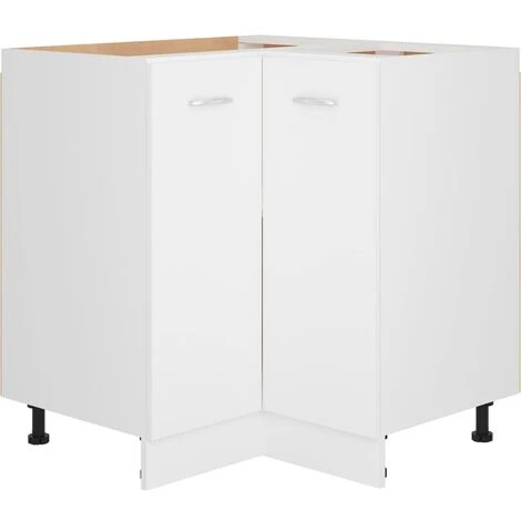 Armadio Angolare Bianco 75,5x75,5x80,5 Cm In Truciolato 2 Armadio Angolare Bianco 75,5x75,5x80,5 Cm In Truciolato - immagine 2