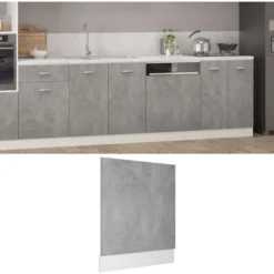 Pannello Lavastoviglie Grigio Cemento 59,5x3x67 Cm Truciolato