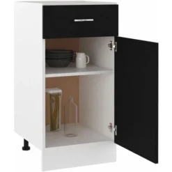 Armadio Con Cassetto Nero 40x46x81,5 Cm In Truciolato -Wenko Negozio 51129467 4