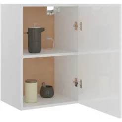 Armadio Sospeso Bianco Lucido 39,5x31x60 Cm In Truciolato 8 Armadio Sospeso Bianco Lucido 39,5x31x60 Cm In Truciolato -Wenko Negozio 51129500 4