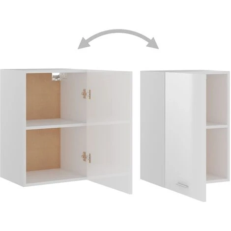 Armadio Sospeso Bianco Lucido 39,5x31x60 Cm In Truciolato 5 Armadio Sospeso Bianco Lucido 39,5x31x60 Cm In Truciolato - immagine 5
