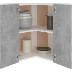 Pensile Angolare Grigio Cemento 50x31x60 Cm In Truciolato -Wenko Negozio 51130051 4