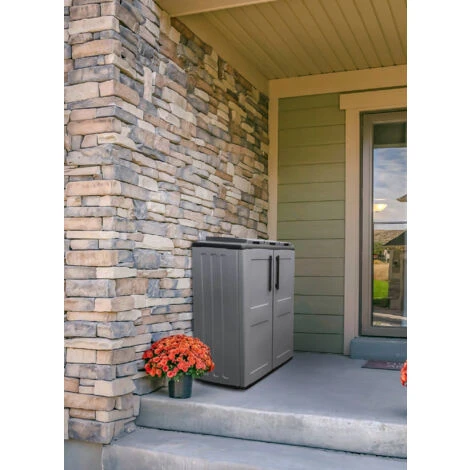 Dmora Armadio Portarifiuti Da Esterno O Interno, Mobile Porta 3 Sacchi A 2 Ante, 100% Made In Italy, Cm 68x37h84, Colore Grigio, Con Imballo Rinforzato 1 Dmora Armadio Portarifiuti Da Esterno O Interno, Mobile Porta 3 Sacchi A 2 Ante, 100% Made In Italy, Cm 68x37h84, Colore Grigio, Con Imballo Rinforzato