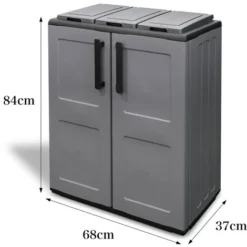 Dmora Armadio Portarifiuti Da Esterno O Interno, Mobile Porta 3 Sacchi A 2 Ante, 100% Made In Italy, Cm 68x37h84, Colore Grigio, Con Imballo Rinforzato 5 Dmora Armadio Portarifiuti Da Esterno O Interno, Mobile Porta 3 Sacchi A 2 Ante, 100% Made In Italy, Cm 68x37h84, Colore Grigio, Con Imballo Rinforzato -Wenko Negozio 51602217 3
