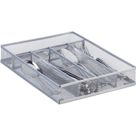 Relaxdays 1002251255 Portaposate Da Cassetto In Metallo Forato, Aperto, Misura M, HxLxP: 5 X 23,5 X 31,7 Cm, Argento 1 Relaxdays 1002251255 Portaposate Da Cassetto In Metallo Forato, Aperto, Misura M, HxLxP: 5 X 23,5 X 31,7 Cm, Argento