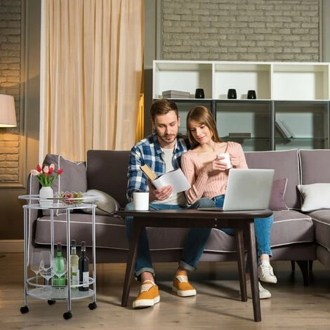 Relaxdays Carrello Da Cucina, 2 Ripiani, Carrellino A Ruote, HxD: 77x56 Cm, Vetro E Metallo Cromato, Argentato Bianco 3 Relaxdays Carrello Da Cucina, 2 Ripiani, Carrellino A Ruote, HxD: 77x56 Cm, Vetro E Metallo Cromato, Argentato Bianco - immagine 3