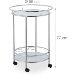 Relaxdays Carrello Da Cucina, 2 Ripiani, Carrellino A Ruote, HxD: 77x56 Cm, Vetro E Metallo Cromato, Argentato Bianco 8 Relaxdays Carrello Da Cucina, 2 Ripiani, Carrellino A Ruote, HxD: 77x56 Cm, Vetro E Metallo Cromato, Argentato Bianco -Wenko Negozio 51982648 4