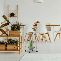 Relaxdays Carrello Da Cucina, 2 Ripiani, Carrellino A Ruote, HxD: 77x56 Cm, Vetro E Metallo Cromato, Argentato Bianco 9 Relaxdays Carrello Da Cucina, 2 Ripiani, Carrellino A Ruote, HxD: 77x56 Cm, Vetro E Metallo Cromato, Argentato Bianco -Wenko Negozio 51982648 5