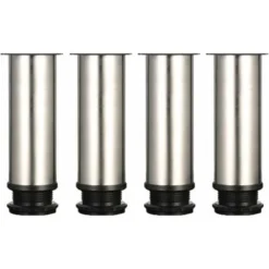 4 Gambe Regolabili Altezza 150 Mm Gambe Dell'armadio Addensate Gambe Del Tavolo Gambe Dei Mobili, Acciaio Inossidabile Spazzolato, Altezza Regolabile 0-15 Mm Con Viti In Acciaio Inossidabile