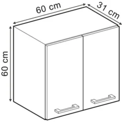 Pensile „R-Line“ 60cm Bordeaux Lucido/Bianco Vicco -Wenko Negozio 52053198 3