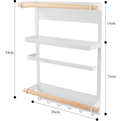 Magnetico Salvaspazio Portaspezie, Portaspezie Da Appendere Mensola Cucina Da Appendere Al Frigo Porta Spezie Mensola Bagno Porta Spezie Da Appendere Con 6 Ganci 34 X 27,5 X 7,5 Cm 5 Magnetico Salvaspazio Portaspezie, Portaspezie Da Appendere Mensola Cucina Da Appendere Al Frigo Porta Spezie Mensola Bagno Porta Spezie Da Appendere Con 6 Ganci 34 X 27,5 X 7,5 Cm - immagine 5