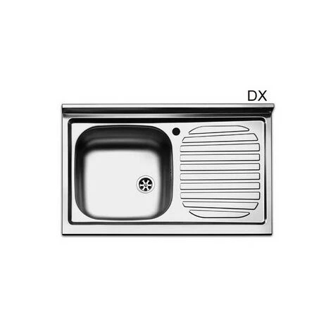 Lavello D'appoggio In Acciaio Inox Con 1 Vaschetta 80cm Gocciolatoio A Dx 1 Lavello D'appoggio In Acciaio Inox Con 1 Vaschetta 80cm Gocciolatoio A Dx