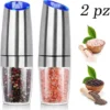 Set 2 Macina Sale Pepe Elettrico Aautomatico A Gravita Macinazione Regolabile