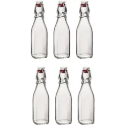 Bormioli Rocco SET 6 BOTTIGLIE IN VETRO SWING CON TAPPO A CHIUSURA ERMETICA 0.250 LT