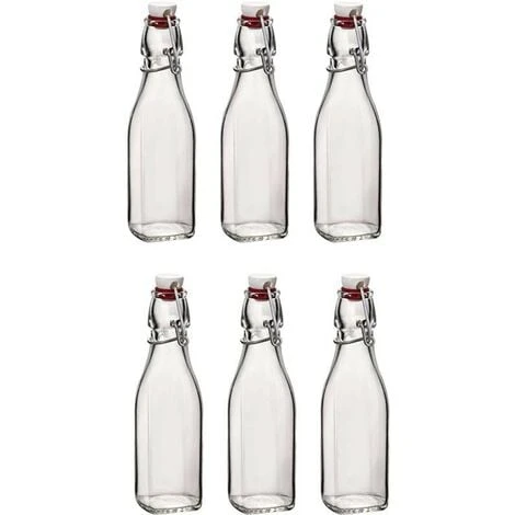 Bormioli Rocco SET 6 BOTTIGLIE IN VETRO SWING CON TAPPO A CHIUSURA ERMETICA 0.250 LT 1 Bormioli Rocco SET 6 BOTTIGLIE IN VETRO SWING CON TAPPO A CHIUSURA ERMETICA 0.250 LT